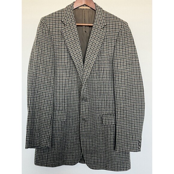 Burberrys' Vintage Houndstooth Wool Blazer Size 42R - Picture 1 of 15